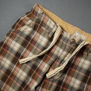 Y2k Plaid Drawstrings Surf Beach Skate Retro No Boundaries 12" Shorts Mens 34
